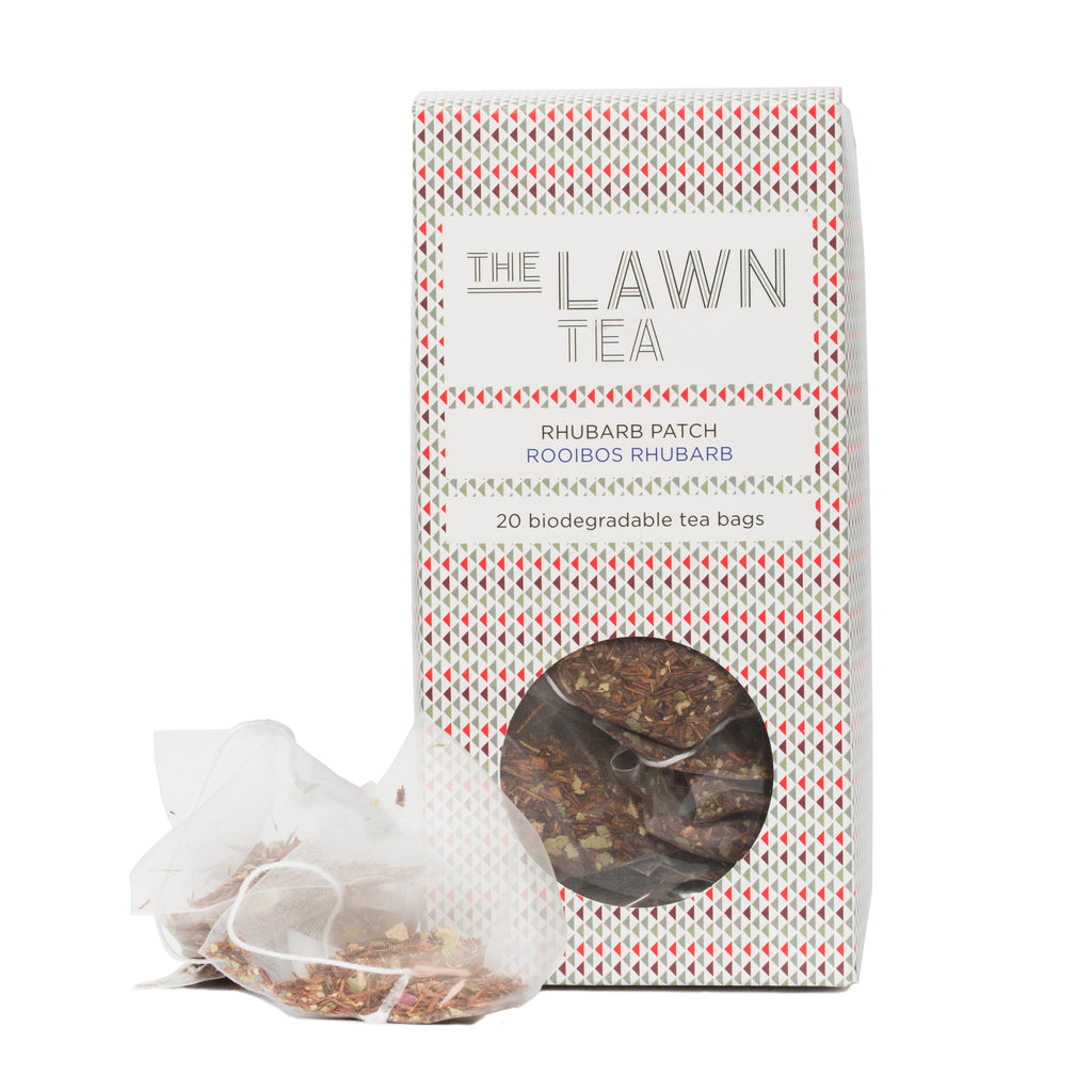 ROOIBOS & RHUBARB TEA Herbal Tea, 20 Pyramid Tea Bags