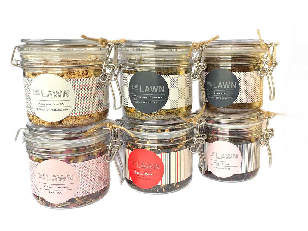 LOOSE TEA BLENDS GIFT COLLECTION, 6 Recyclable Storage Jars of Tea